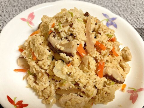 粉豆腐で作る炒り豆腐